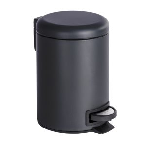 Round bathroom wastebasket with pedal