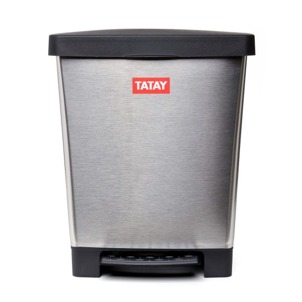 Cubo de cocina metalizado de 25 l con pedal retráctil - Imagen 2