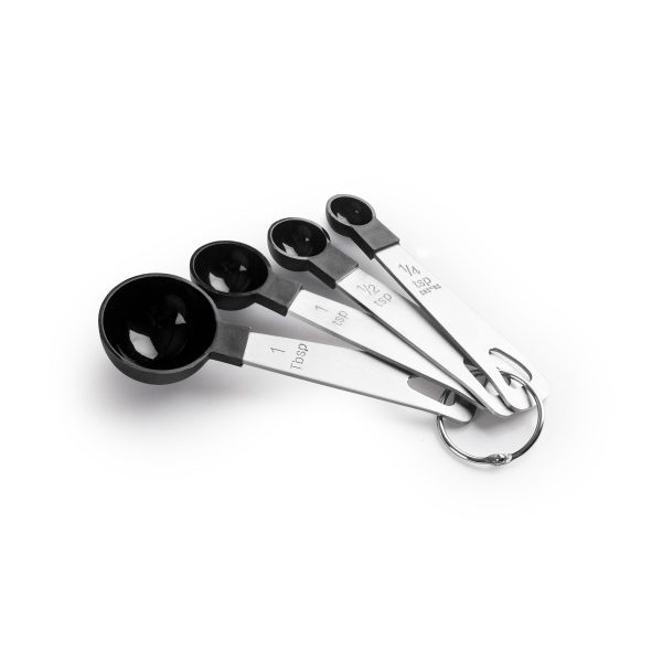 Set de 4 cucharas medidoras de nylon y acero inoxidable