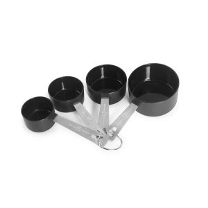 Set de 4 cazos medidores de nylon y acero inoxidable
