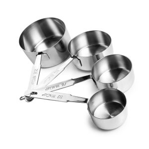 Set of 4 stainless steel measuring cups