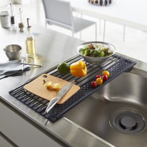 Dish drainer over the sink; multi-purpose and foldable