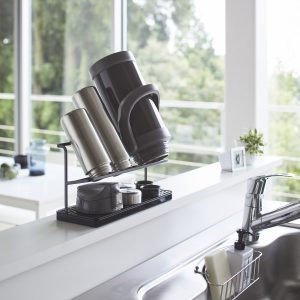 Bottle drying stand with tray