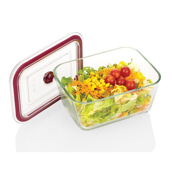 Set de 3 tuppers rectangulares de vidrio de borosilicato con tapa de vacío - Imagen 2