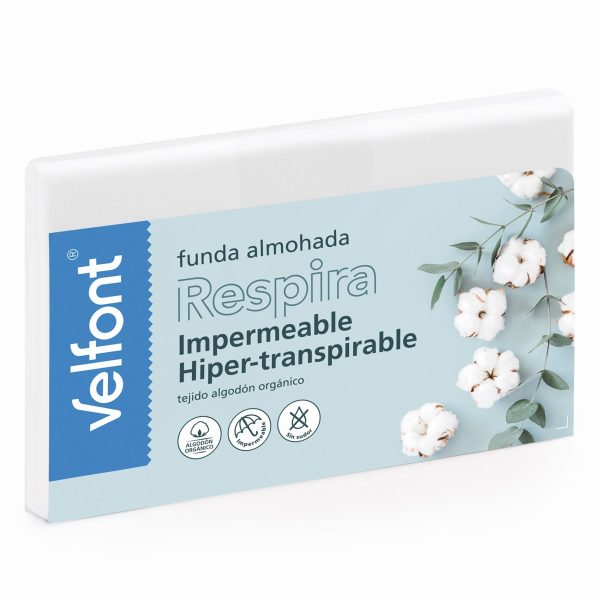 Funda almohada impermeable e hiper-transpirable con tejido 100 % algodón orgánico - Imagen 2