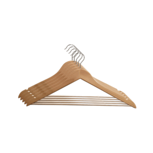 Set of 5 wooden hangers