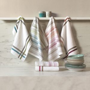 Set de 4 paños de cocina de sarga de algodón 100%