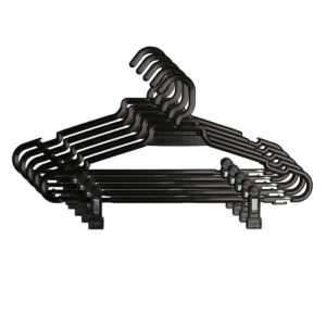 Set de 5 perchas de plástico con pinzas