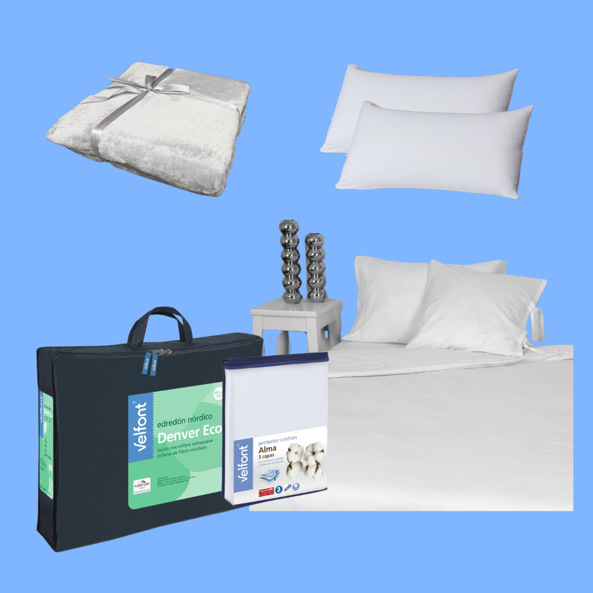Kit de dormitorio con básicos para dormir